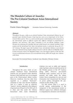 The Pre-Colonial Southeast Asian International Society