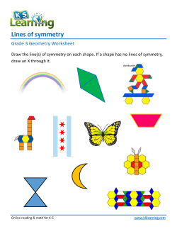 Grade 3 geometry worksheet: Lines of symmetry