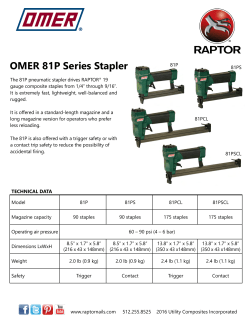 OMER 81P Series Stapler - RAPTOR® Nails and Staples