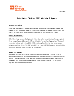 Rate Riders - Direct Energy Regulated Services