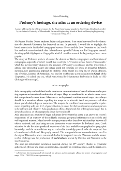Ptolemy`s heritage, the atlas as an ordering device