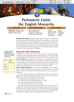 Parliament Limits the English Monarchy