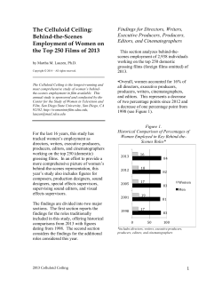 The Celluloid Ceiling - Center for the Study of Women in Television