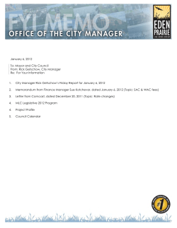January 6, 2012 To - City of Eden Prairie