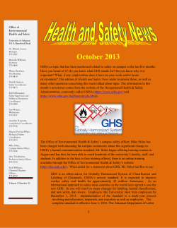 October 2013 - EHS UArk - University of Arkansas