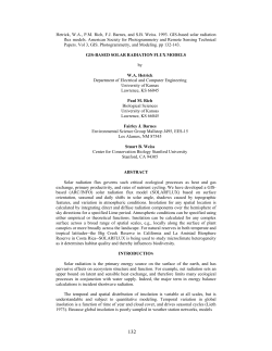 GIS-based Solar Radiation Flux Models