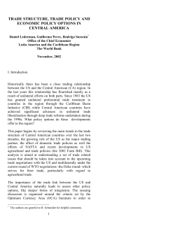 trade structure, trade policy and economic policy options in central
