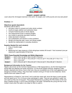 HUNGRY, HUNGRY HIPPOS Learn about the 3rd largest mammal