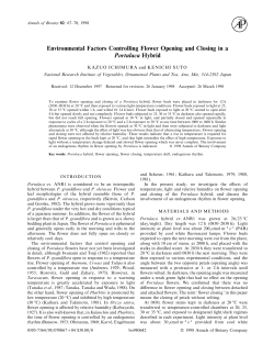 Environmental Factors Controlling Flower Opening and Closing in a