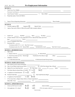 AO 425 - Pre-Employment Information