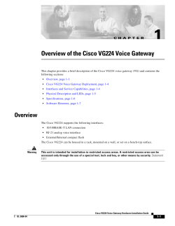 1 Overview of the Cisco VG224 Voice Gateway