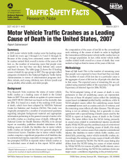 Motor Vehicle Traffic Crashes as a Leading Cause of Death in the