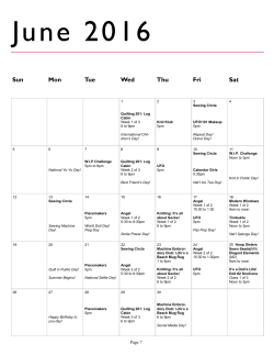 June 2016 - Quilters Depot