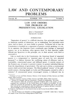 Law and Orders: The Problem of Presidental Legislation