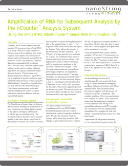 Amplification of RNA for Subsequent Analysis by the