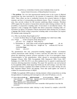 1 ELLIPTICAL CONSTRUCTIONS AND UNDERLYING CLEFTS