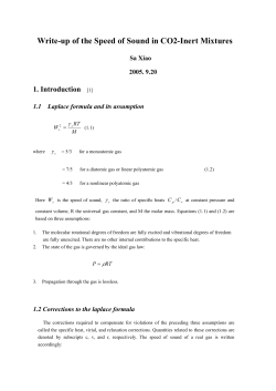 Write-up of the Speed of Sound in CO2-Inert Mixtures