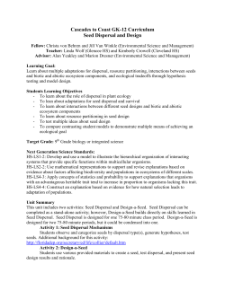 Cascades to Coast GK-12 Curriculum Seed Dispersal and Design