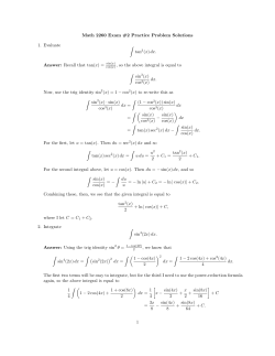 Math 2260 Exam #2 Practice Problem Solutions