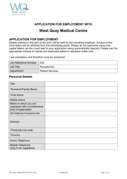 NHS Standard Application Form