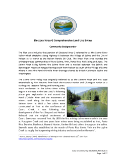 Electoral Area G Backgrounder - Regional District of Central Kootenay