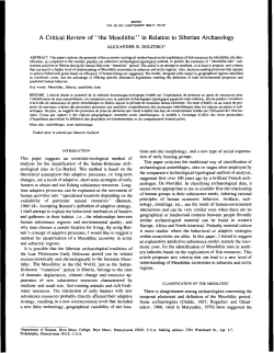 A Critical Review of &ldquo;the Mesolithic&rdquo; in Relation to Siberian
