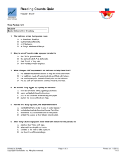 Reading Counts Quiz