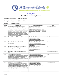 April 11, 2014 Bench Bar Conference by Session