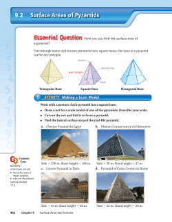 Surface Areas of Pyramids 9.2