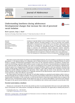 Understanding loneliness during adolescence
