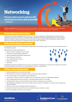 Networking - Careers Fact Sheets