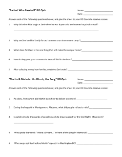 “Barbed Wire Baseball” RO Quiz