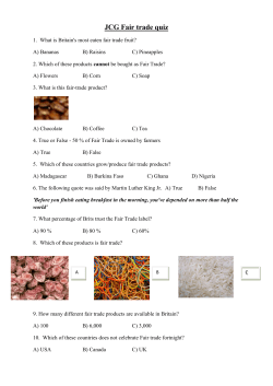 JCG Fair trade quiz - Jersey College For Girls