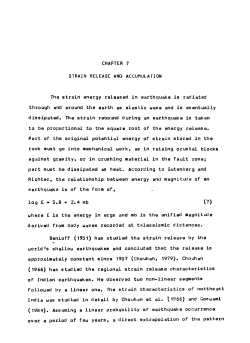 CHAPTER 7 STRAIN RELEASE AND ACCUMULATION The strain