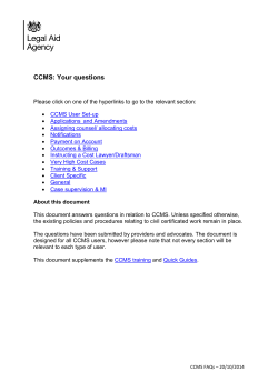 CCMS: Your questions - CCMS training website