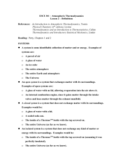 ESCI 341 &ndash; Atmospheric Thermodynamics Lesson 2 &ndash; Definitions