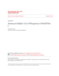 American Soldiers` Use of Weaponry in World War I