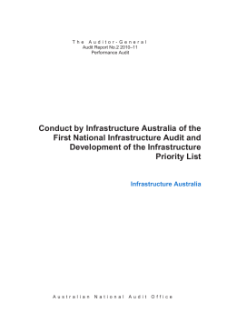 Conduct by Infrastructure Australia of the First National Infrastructure