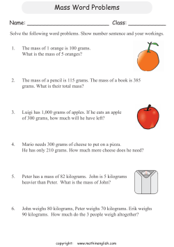 Mass Word Problems