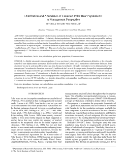 Distribution and Abundance of Canadian Polar Bear Populations: A