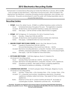 2015 Electronics Recycling Guide - Grove City