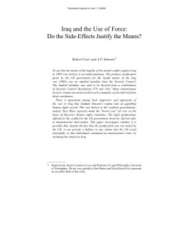 Iraq and the Use of Force: Do the Side
