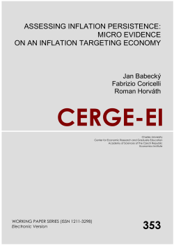 assessing inflation persistence: micro evidence on an - Cerge-Ei