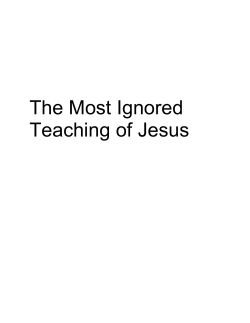 The Most Ignored Teaching of Jesus
