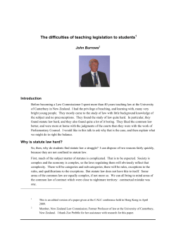 The difficulties of teaching legislation to students