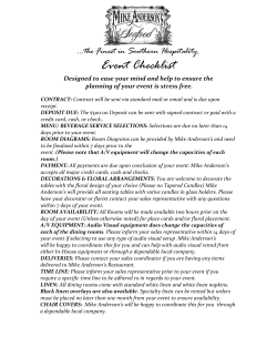 Event Checklist - Mike Anderson`s Seafood