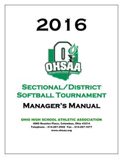 Sectional/District Softball Tournament Manager`s Manual