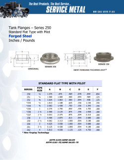 Tank Flanges &ndash; Series 250 Forged Steel Inches / Pounds