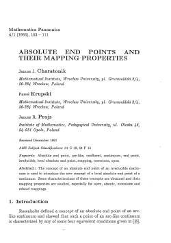 ABSOLUTE END POINTS AND THEIR MAPPING PROPERTIES