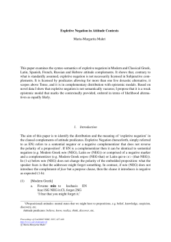 Expletive Negation in Attitude Contexts Maria
